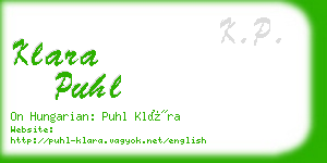 klara puhl business card